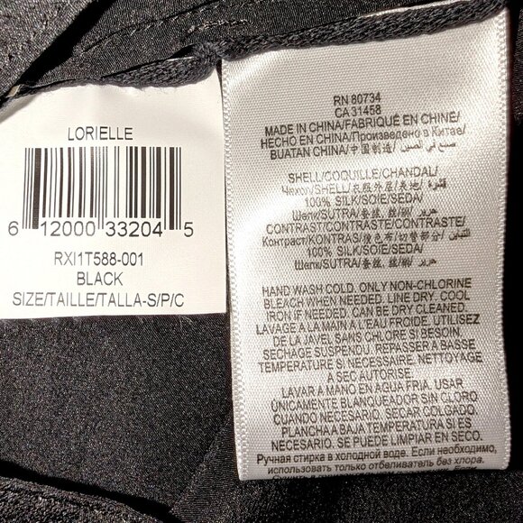 BCBGMAXAZRIA | 100% Silk Lorielle Sleeveless Blouse Top in Black | Size Small - Picture 7 of 11